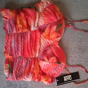Madden NYC Women's Pink and Orange Top